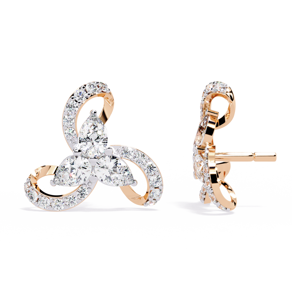 Trinity Bloom Diamond Earrings