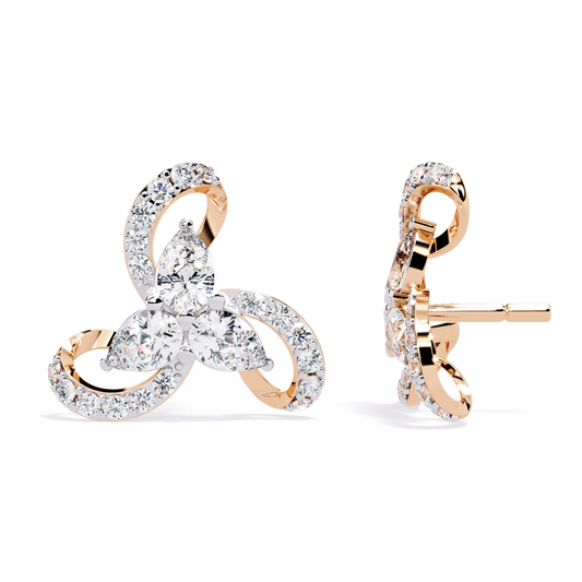 Trinity Bloom Diamond Earrings