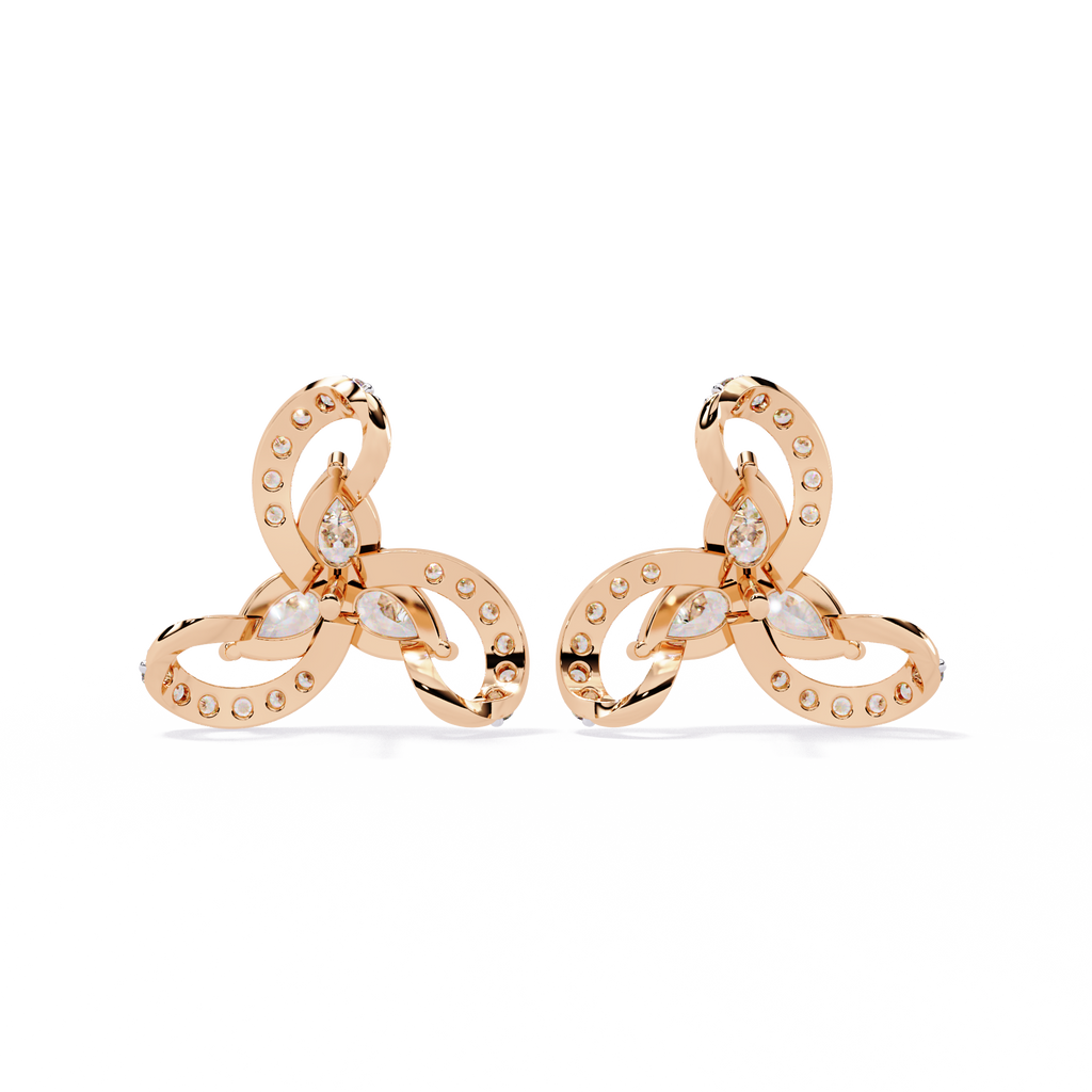 Trinity Bloom Diamond Earrings
