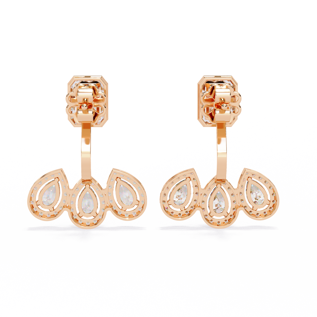 Trinity Bloom Lab Grown Diamond Jacket Earrings