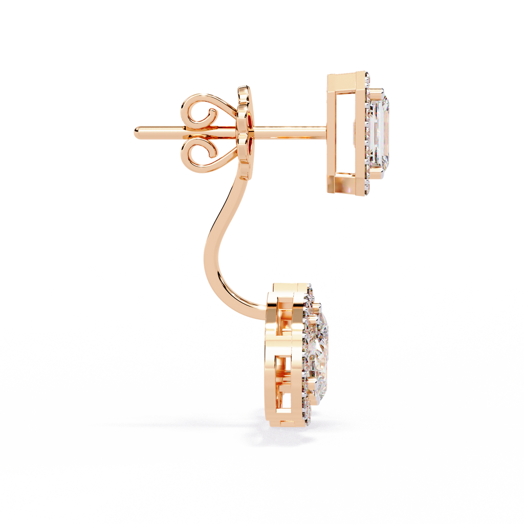 Trinity Bloom Lab Grown Diamond Jacket Earrings
