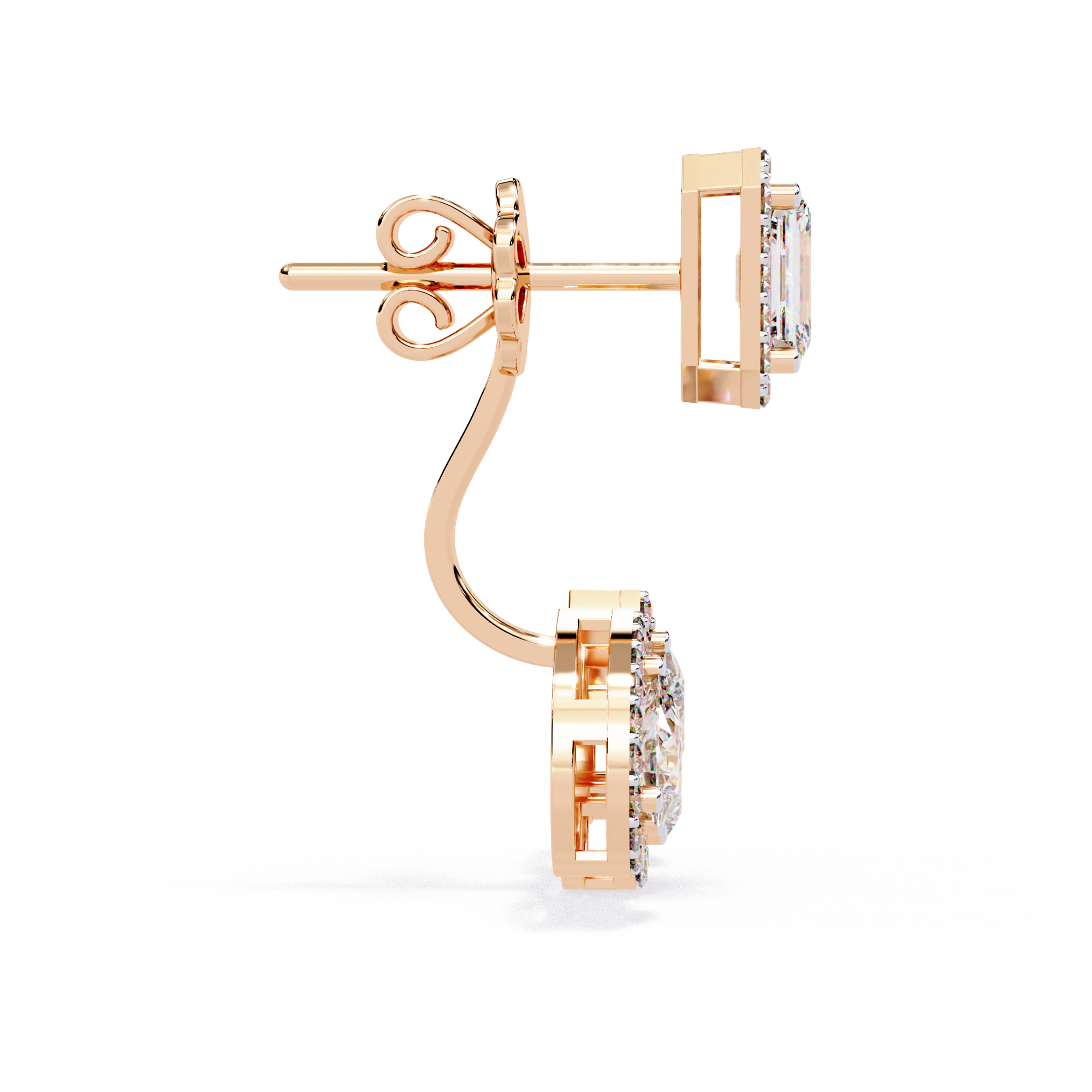Trinity Bloom Lab Grown Diamond Jacket Earrings