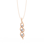 Trinity Flame Round Diamond Pendant Necklace