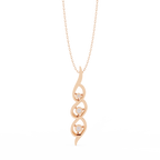 Trinity Flame Round Diamond Pendant Necklace