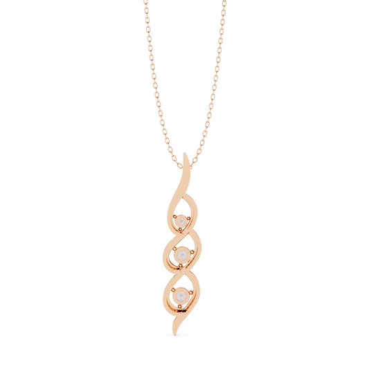 Trinity Flame Round Diamond Pendant Necklace
