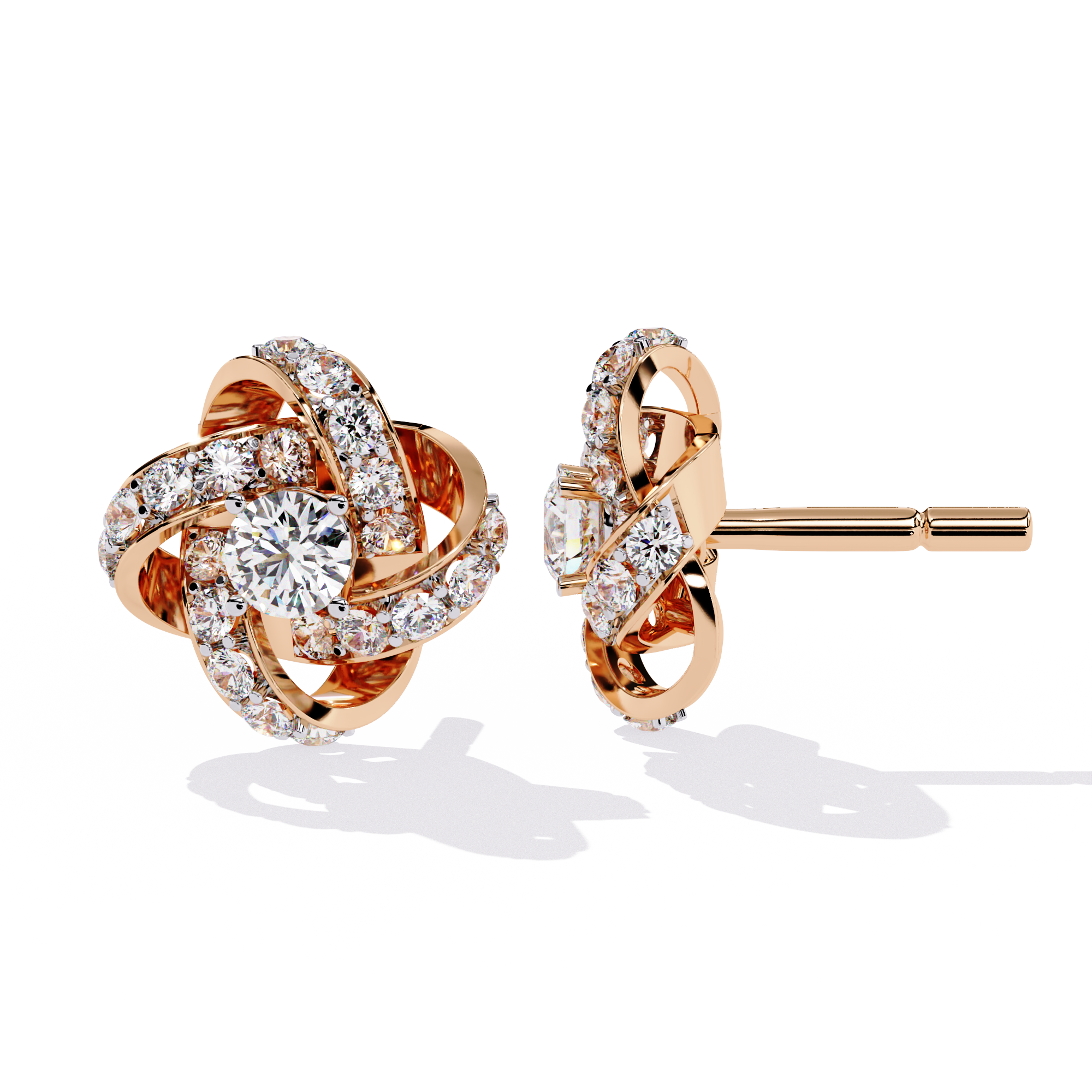 Twilight Knot Lab Grown Diamond Earrings