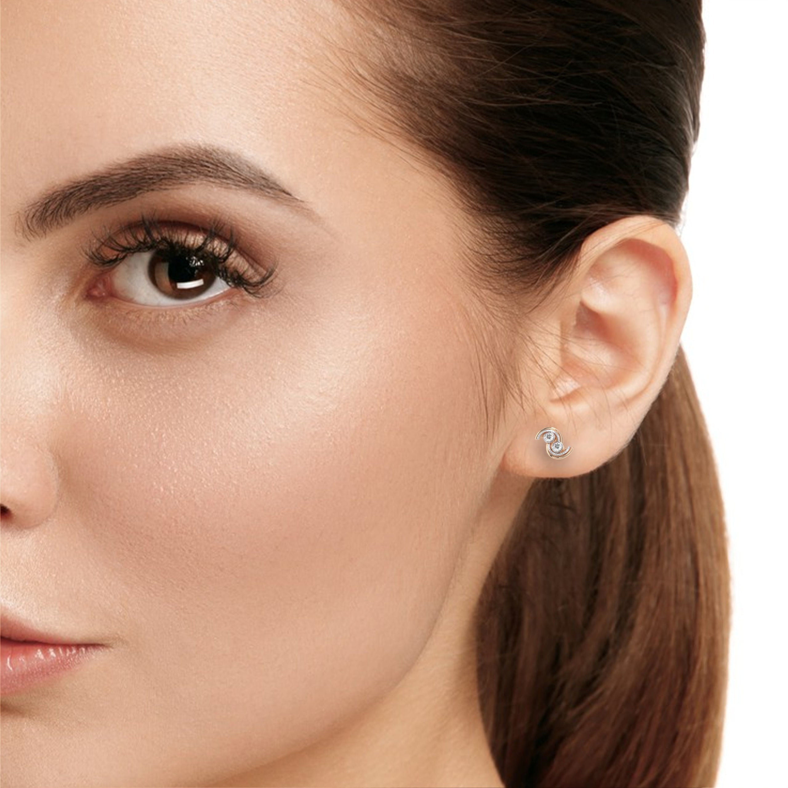 Twilight Spiral Lab-Grown Diamond Earrings