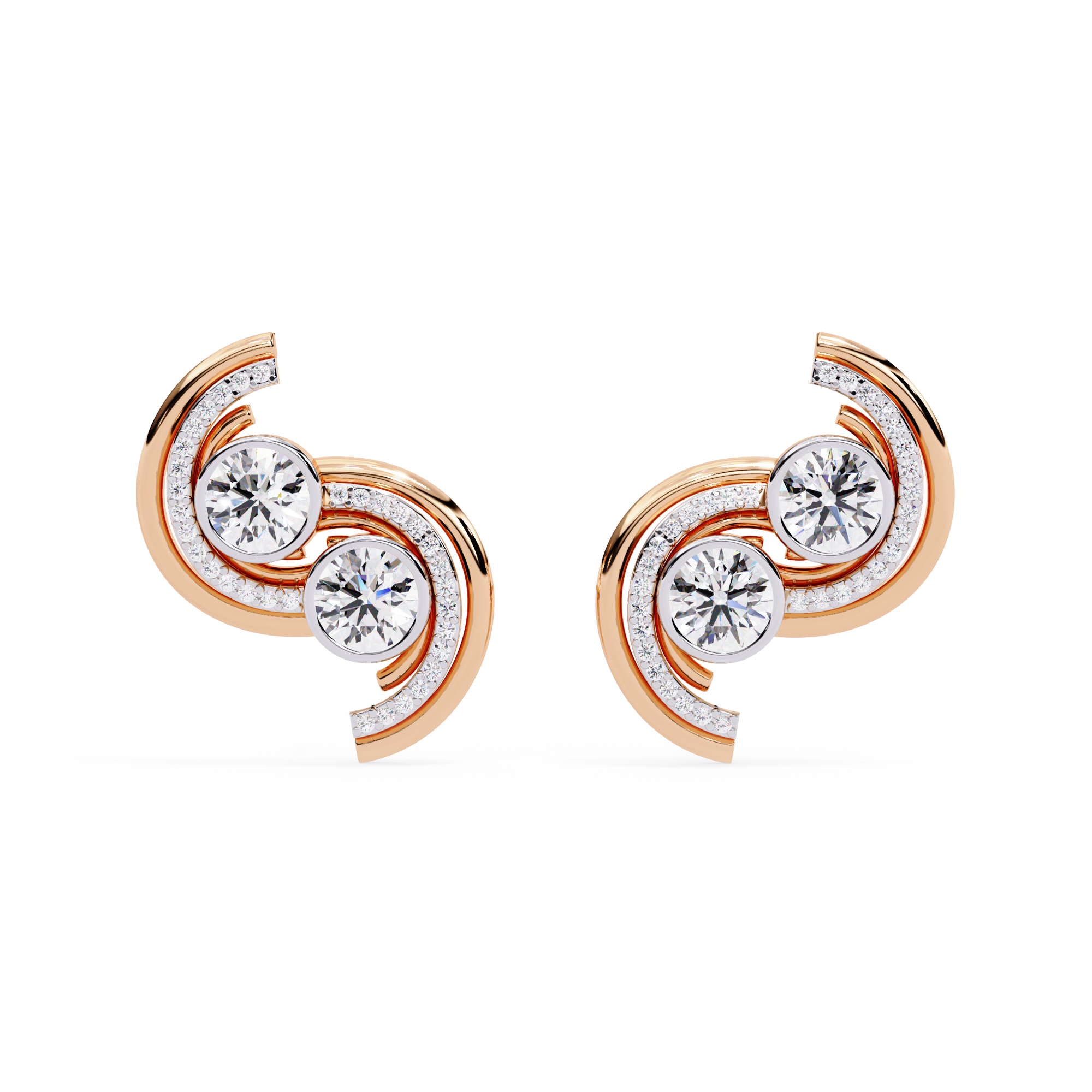 Twilight Spiral Lab-Grown Diamond Earrings