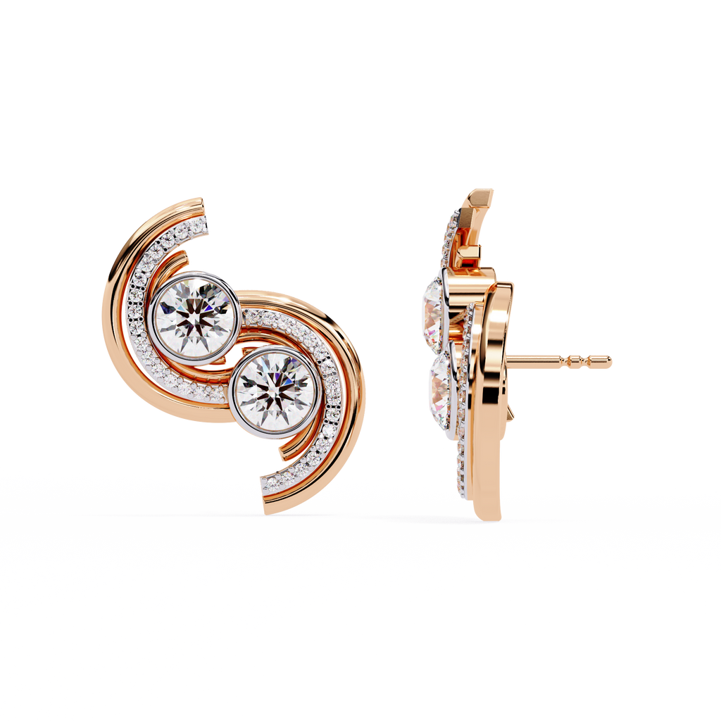 Twilight Spiral Lab-Grown Diamond Earrings