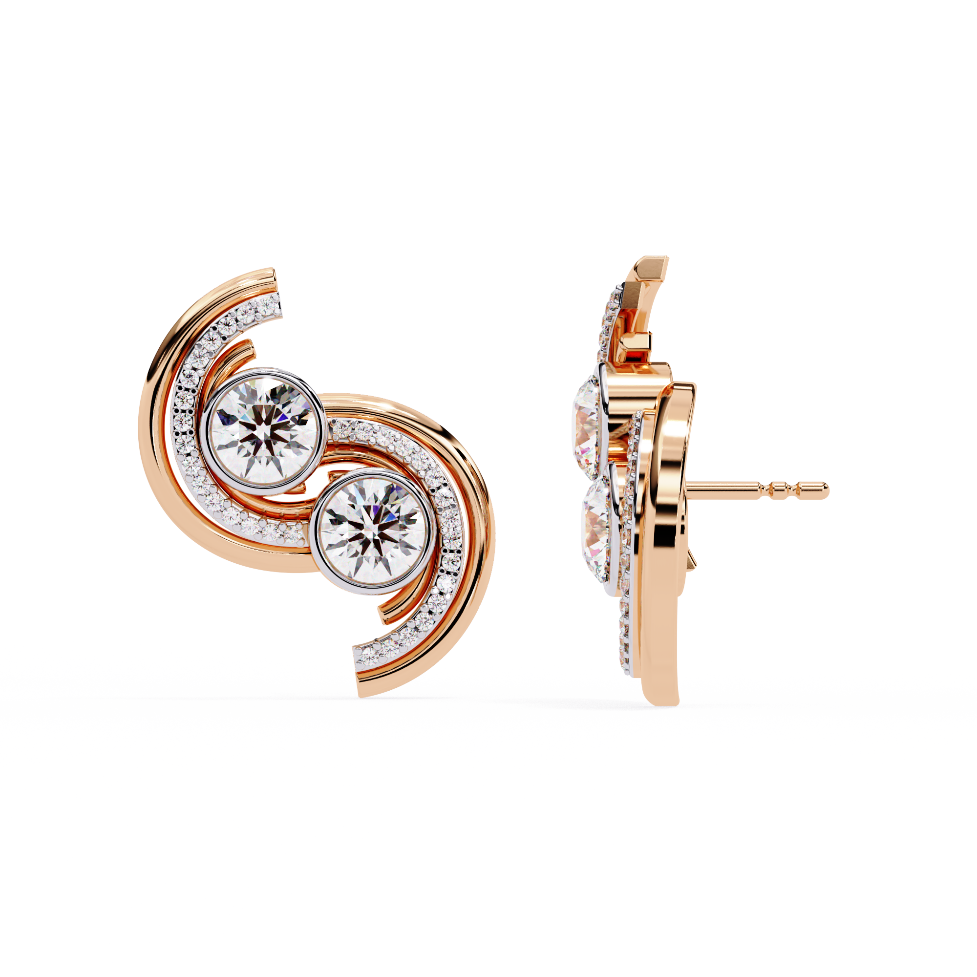 Twilight Spiral Lab-Grown Diamond Earrings