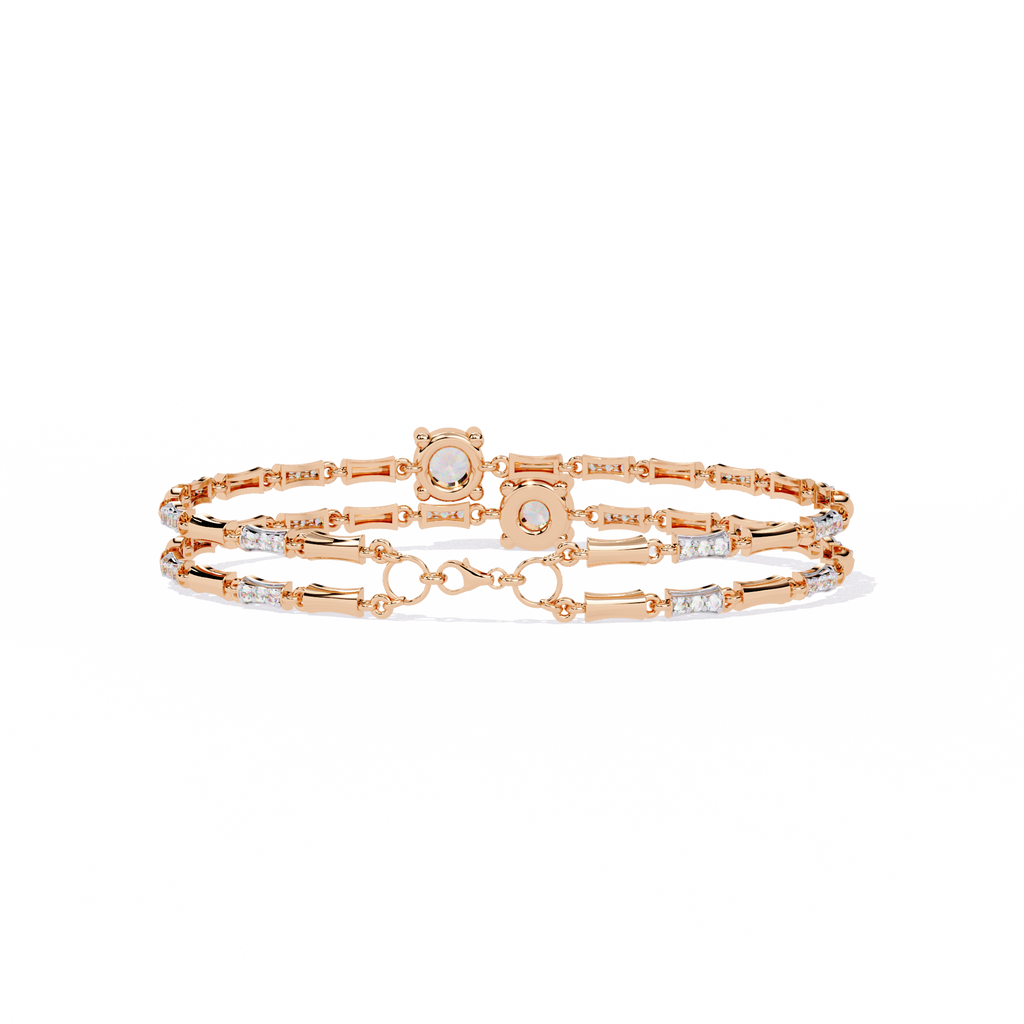 Twin Flame Round Diamond Bracelet