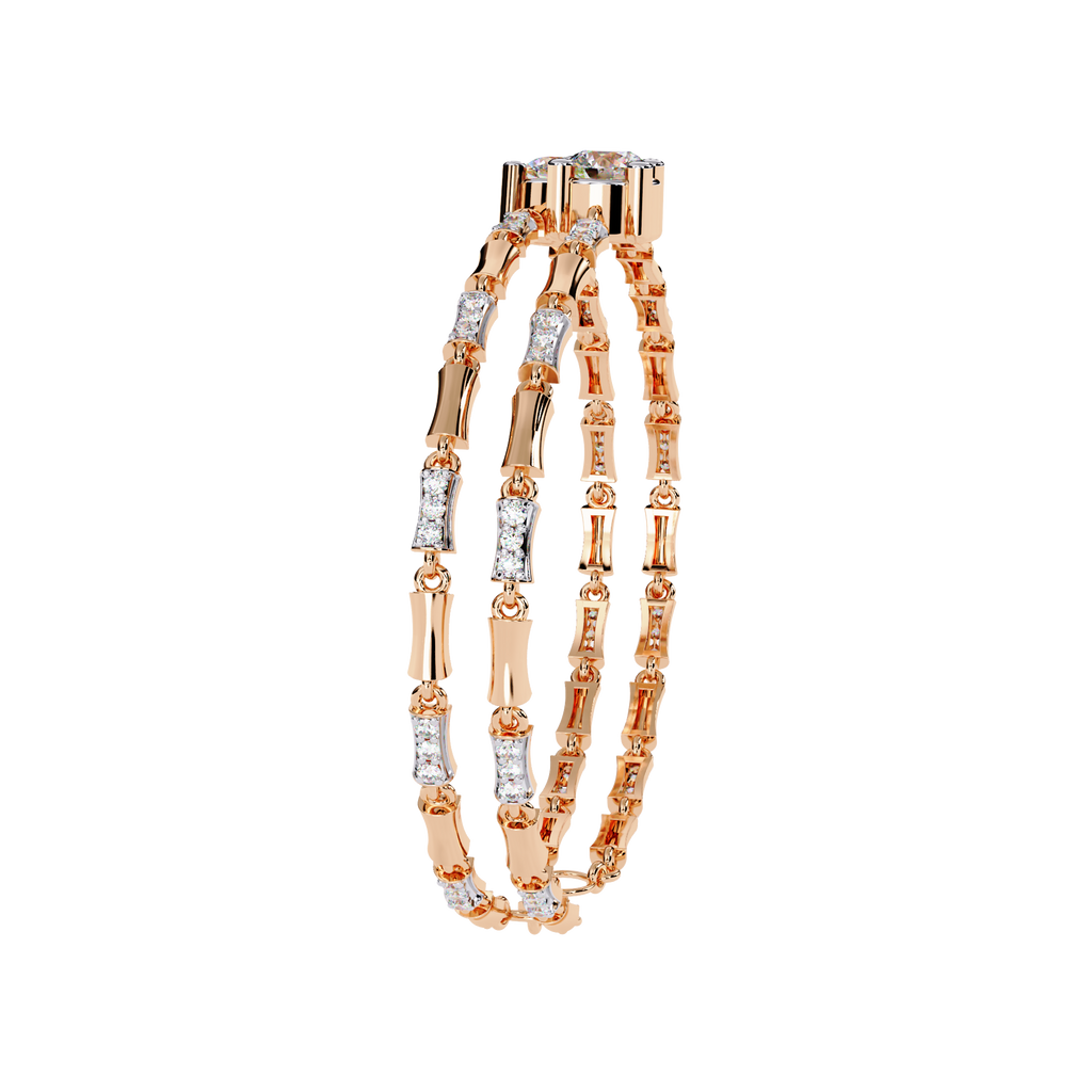 Twin Flame Round Diamond Bracelet