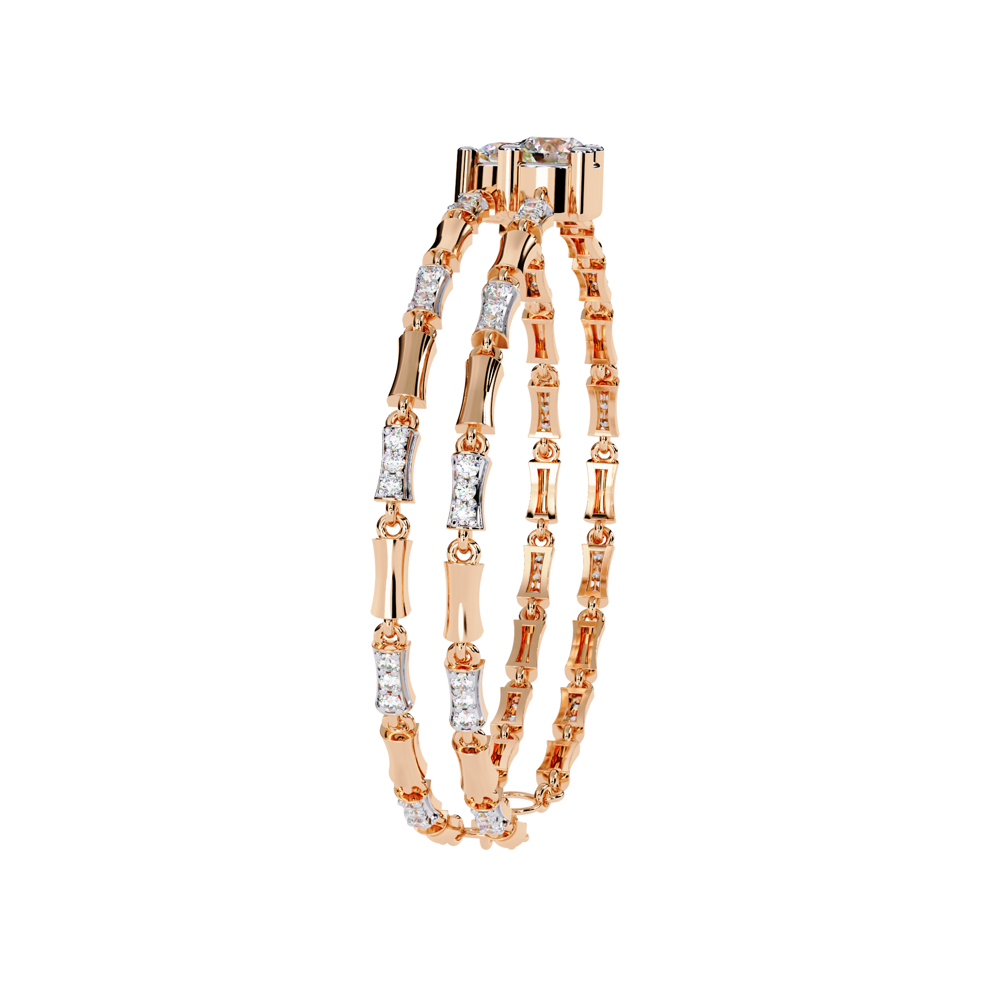 Twin Flame Round Diamond Bracelet