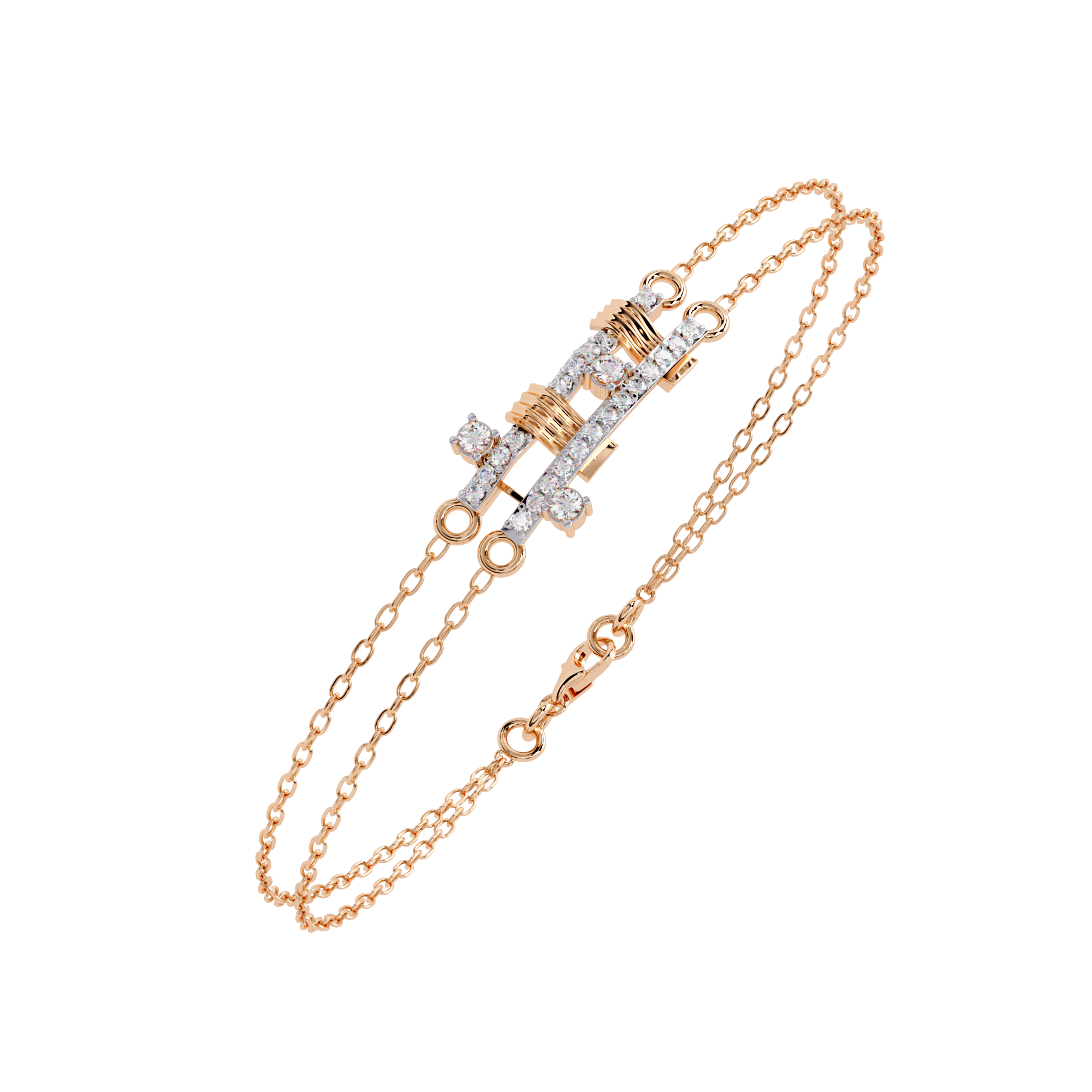 Urban Grid Diamond Chain Bracelet