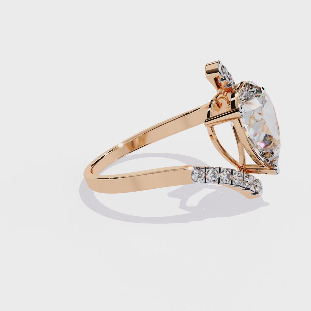 Pear_Cut_Split_Band_Lab_Grown_Diamond_Ring_rose_gold