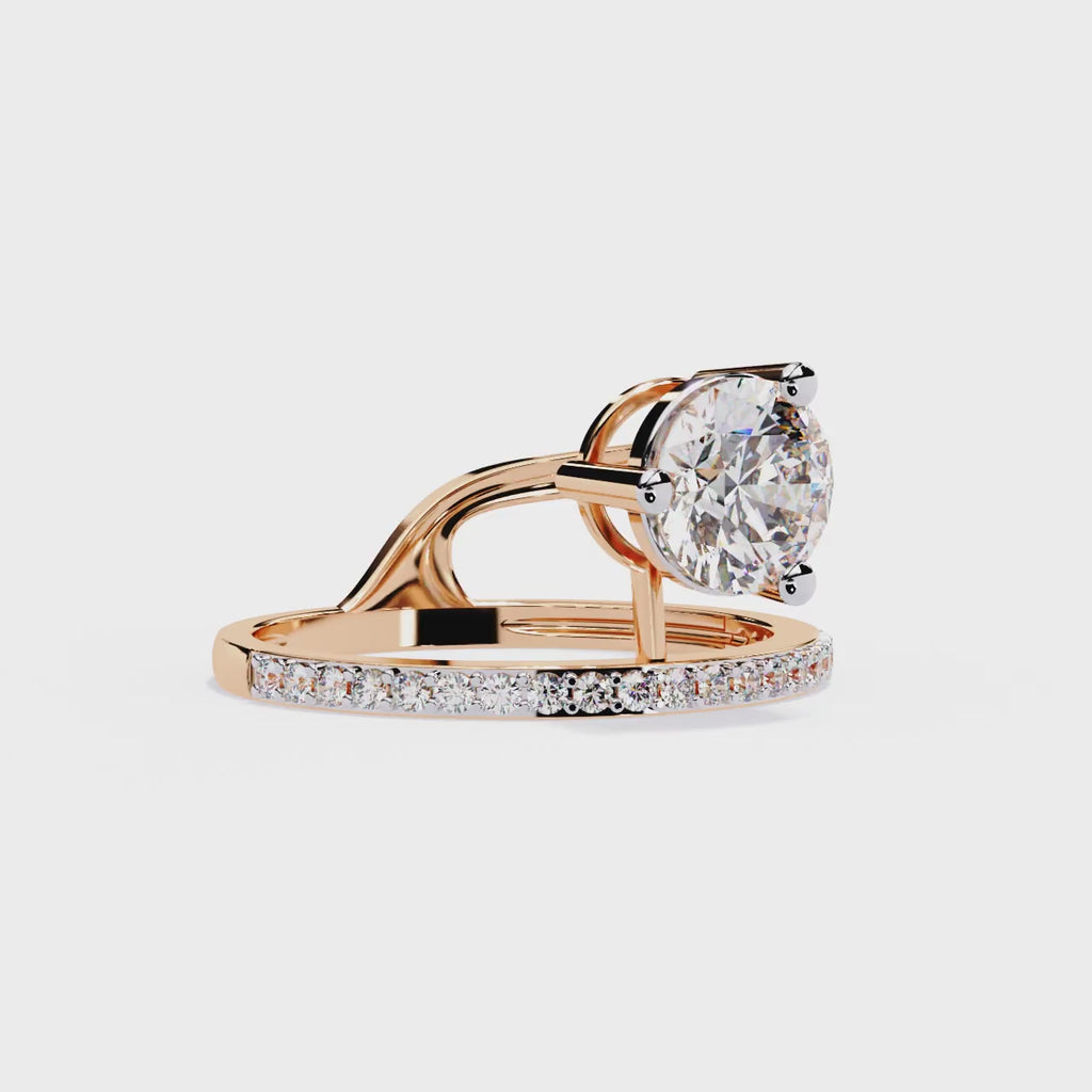 Round_Cut_Open_Band_Lab_Grown_Diamond_Ring_rose_gold